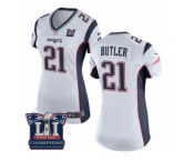 Women's Nike New England Patriots #21 Malcolm Butler White Super Bowl LI Champions NFL Jersey