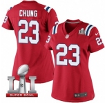Women's Nike New England Patriots #23 Patrick Chung Elite Red Alternate Super Bowl LI 51 NFL Jersey