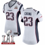 Women's Nike New England Patriots #23 Patrick Chung Elite White Super Bowl LI 51 NFL Jersey