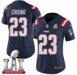 Women's Nike New England Patriots #23 Patrick Chung Limited Navy Blue Rush Super Bowl LI 51 NFL Jersey