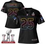 Women's Nike New England Patriots #25 Eric Rowe Game Black Fashion Super Bowl LI 51 NFL Jersey