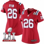 Women's Nike New England Patriots #26 Logan Ryan Elite Red Alternate Super Bowl LI 51 NFL Jersey
