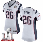 Women's Nike New England Patriots #26 Logan Ryan Elite White Super Bowl LI 51 NFL Jersey
