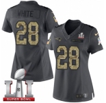 Women's Nike New England Patriots #28 James White Limited Black 2016 Salute to Service Super Bowl LI 51 NFL Jersey