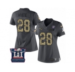 Women's Nike New England Patriots #28 James White Limited Black 2016 Salute to Service Super Bowl LI Champions NFL Jersey