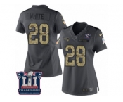 Women's Nike New England Patriots #28 James White Limited Black 2016 Salute to Service Super Bowl LI Champions NFL Jersey
