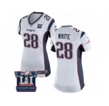 Women's Nike New England Patriots #28 James White White Super Bowl LI Champions NFL Jersey