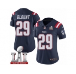 Women's Nike New England Patriots #29 LeGarrette Blount Limited Navy Blue Rush Super Bowl LI 51 NFL Jersey