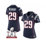 Women's Nike New England Patriots #29 LeGarrette Blount Navy Blue Team Color Super Bowl LI 51 NFL Jersey
