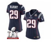 Women's Nike New England Patriots #29 LeGarrette Blount Navy Blue Team Color Super Bowl LI 51 NFL Jersey