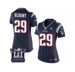 Women's Nike New England Patriots #29 LeGarrette Blount Navy Blue Team Color Super Bowl LI Champions NFL Jersey