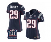 Women's Nike New England Patriots #29 LeGarrette Blount Navy Blue Team Color Super Bowl LI Champions NFL Jersey
