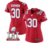 Women's Nike New England Patriots #30 Duron Harmon Elite Red Alternate Super Bowl LI 51 NFL Jersey