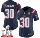 Women's Nike New England Patriots #30 Duron Harmon Limited Navy Blue Rush Super Bowl LI 51 NFL Jersey