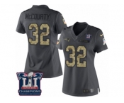 Women's Nike New England Patriots #32 Devin McCourty Limited Black 2016 Salute to Service Super Bowl LI Champions NFL Jersey