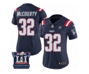Women's Nike New England Patriots #32 Devin McCourty Limited Navy Blue Rush Super Bowl LI Champions NFL Jersey