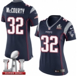 Women's Nike New England Patriots #32 Devin McCourty Limited Navy Blue Team Color Super Bowl LI 51 NFL Jersey