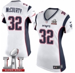 Women's Nike New England Patriots #32 Devin McCourty Limited White Super Bowl LI 51 NFL Jersey