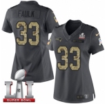 Women's Nike New England Patriots #33 Kevin Faulk Limited Black 2016 Salute to Service Super Bowl LI 51 NFL Jersey