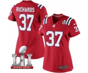 Women's Nike New England Patriots #37 Jordan Richards Elite Red Alternate Super Bowl LI 51 NFL Jersey