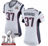 Women's Nike New England Patriots #37 Jordan Richards Elite White Super Bowl LI 51 NFL Jersey