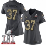 Women's Nike New England Patriots #37 Jordan Richards Limited Black 2016 Salute to Service Super Bowl LI 51 NFL Jersey