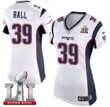 Women's Nike New England Patriots #39 Montee Ball Elite White Super Bowl LI 51 NFL Jersey