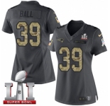 Women's Nike New England Patriots #39 Montee Ball Limited Black 2016 Salute to Service Super Bowl LI 51 NFL Jersey