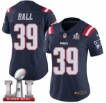 Women's Nike New England Patriots #39 Montee Ball Limited Navy Blue Rush Super Bowl LI 51 NFL Jersey