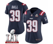 Women's Nike New England Patriots #39 Montee Ball Limited Navy Blue Rush Super Bowl LI 51 NFL Jersey