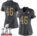 Women's Nike New England Patriots #46 James Develin Limited Black 2016 Salute to Service Super Bowl LI 51 NFL Jersey