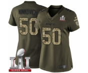 Women's Nike New England Patriots #50 Rob Ninkovich Limited Green Salute to Service Super Bowl LI 51 NFL Jersey