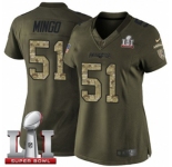 Women's Nike New England Patriots #51 Barkevious Mingo Limited Green Salute to Service Super Bowl LI 51 NFL Jersey