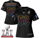 Women's Nike New England Patriots #53 Kyle Van Noy Game Black Fashion Super Bowl LI 51 NFL Jersey
