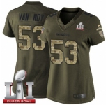 Women's Nike New England Patriots #53 Kyle Van Noy Limited Green Salute to Service Super Bowl LI 51 NFL Jersey