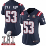 Women's Nike New England Patriots #53 Kyle Van Noy Limited Navy Blue Rush Super Bowl LI 51 NFL Jersey