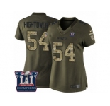 Women's Nike New England Patriots #54 Dont'a Hightower Limited Green Salute to Service Super Bowl LI Champions NFL Jersey