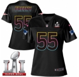 Women's Nike New England Patriots #55 Jonathan Freeny Game Black Fashion Super Bowl LI 51 NFL Jersey