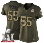 Women's Nike New England Patriots #55 Jonathan Freeny Limited Green Salute to Service Super Bowl LI 51 NFL Jersey
