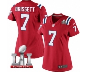 Women's Nike New England Patriots #7 Jacoby Brissett Elite Red Alternate Super Bowl LI 51 NFL Jersey