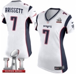 Women's Nike New England Patriots #7 Jacoby Brissett Elite White Super Bowl LI 51 NFL Jersey