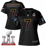 Women's Nike New England Patriots #7 Jacoby Brissett Game Black Fashion Super Bowl LI 51 NFL Jersey