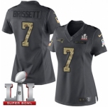 Women's Nike New England Patriots #7 Jacoby Brissett Limited Black 2016 Salute to Service Super Bowl LI 51 NFL Jersey