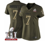 Women's Nike New England Patriots #7 Jacoby Brissett Limited Green Salute to Service Super Bowl LI 51 NFL Jersey