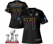 Women's Nike New England Patriots #71 Cameron Fleming Game Black Fashion Super Bowl LI 51 NFL Jersey