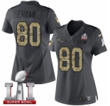 Women's Nike New England Patriots #80 Irving Fryar Limited Black 2016 Salute to Service Super Bowl LI 51 NFL Jersey