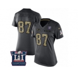 Women's Nike New England Patriots #87 Rob Gronkowski Limited Black 2016 Salute to Service Super Bowl LI Champions NFL Jersey