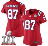 Women's Nike New England Patriots #87 Rob Gronkowski Limited Red Alternate Super Bowl LI 51 NFL Jersey