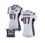 Women's Nike New England Patriots #87 Rob Gronkowski White Super Bowl LI Champions NFL Jersey