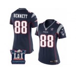 Women's Nike New England Patriots #88 Martellus Bennett Navy Blue Team Color Super Bowl LI Champions NFL Jersey